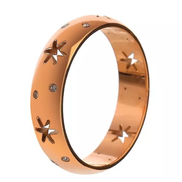 Stars rose gold ring size 6 - Picture 2 of 4